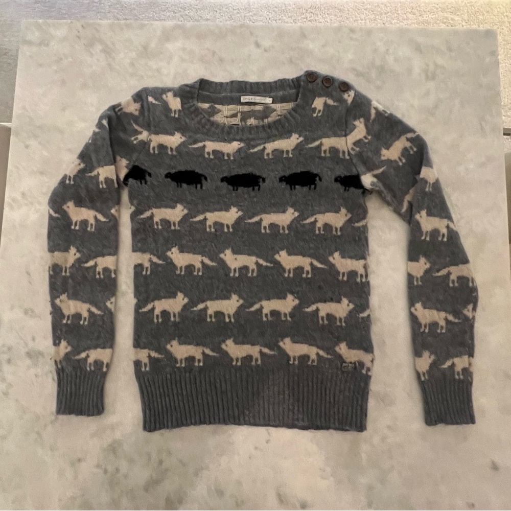Gray Animal Pattern Sweater